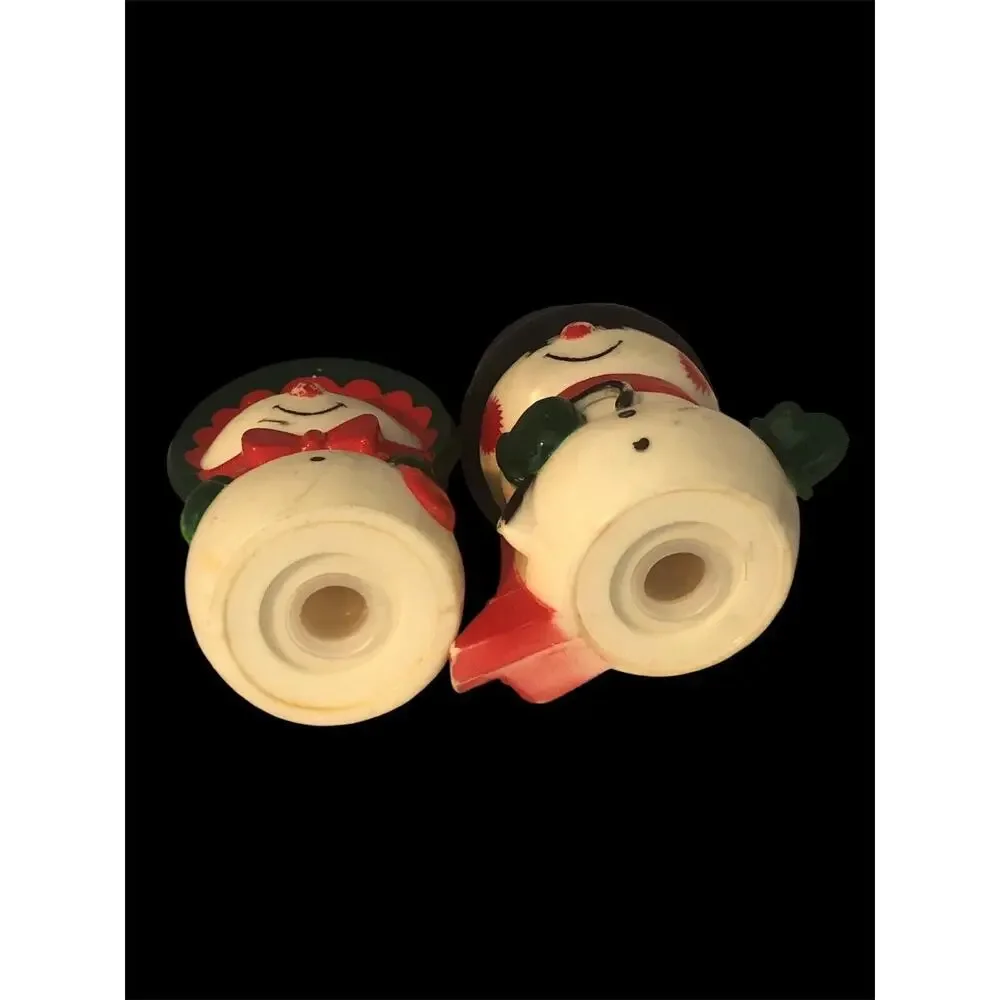 Vintage Hallmark Mr & Mrs Frosty Snowman Christmas Salt and Pepper Shaker Set
